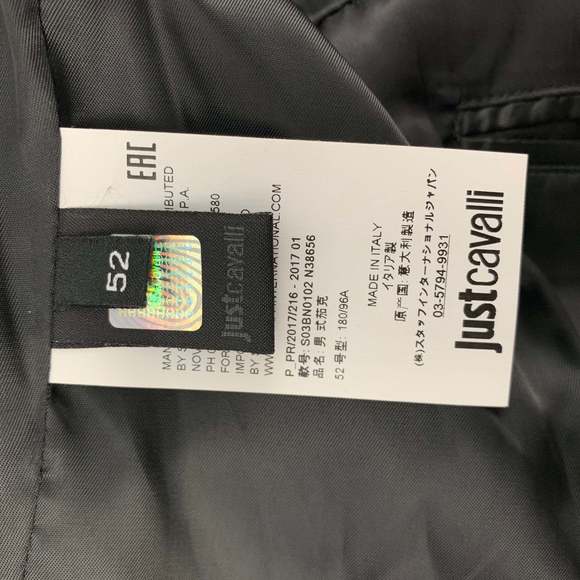 JUST CAVALLI Grey Black Snake Skin Print Cotton Blend Peak Lapel Sport Coat - Picture 5 of 7